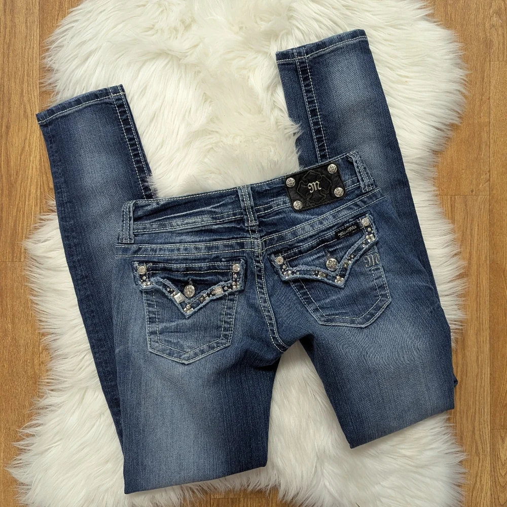 Miss Me JP5755S Skinny Jeans With Stud And Gem Bling - Picture 2 of 2